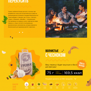 Лендинг продажи гренок. Пример