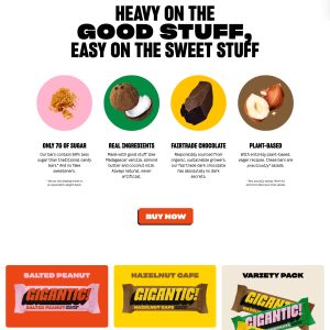 Лендинг шоколадного батончика. Пример