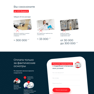 Лендинг электронной системы осмотров. Пример