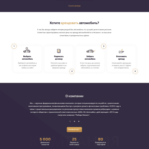 Лендинг аренды автомобилей. Пример