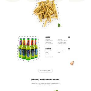 Лендинг ресторана быстрого питания. Пример