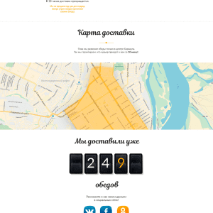 Лендинг доставки готовых продуктов. Пример