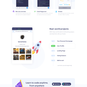 Лендинг курса создания сайта. Пример