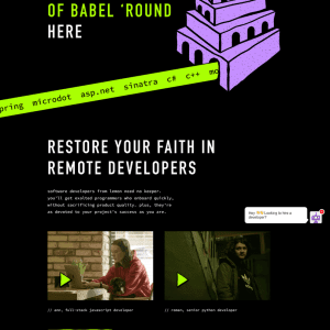 Лендинг услуг программиста. Пример