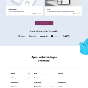 Лендинг студии креативного дизайна. Пример.