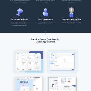 Лендинг команды разработки UX-дизайна. Пример